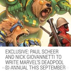 paulscheer:  It’s official @nickgiovannetti &amp; I are having Deadpool face off w/ Brute Force this Sept. Thanks @marvel - Read about it http://www.whosay.com/l/hSc8vvO View more Paul Scheer on WhoSay  