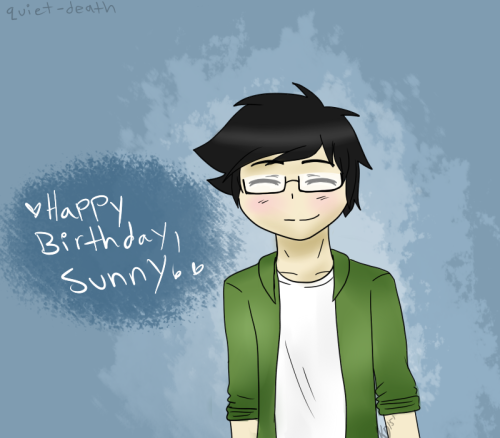 quiet-death: I’ve never drawn Jake before, but I know he’s your favorite! I’m sorry it was kinda rushed. But Happy Birthday Sunny!so cute!! ;v; thank you so much!