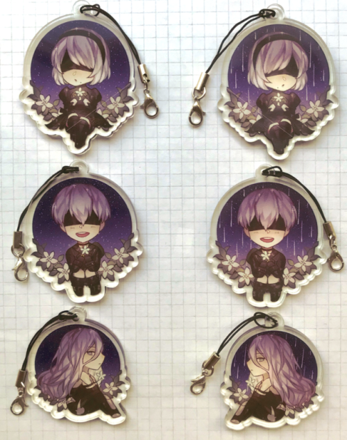 Hey y’all! I’m selling these Nier charms (and other cool stuff) on my tictail shop!  They’re $8 each