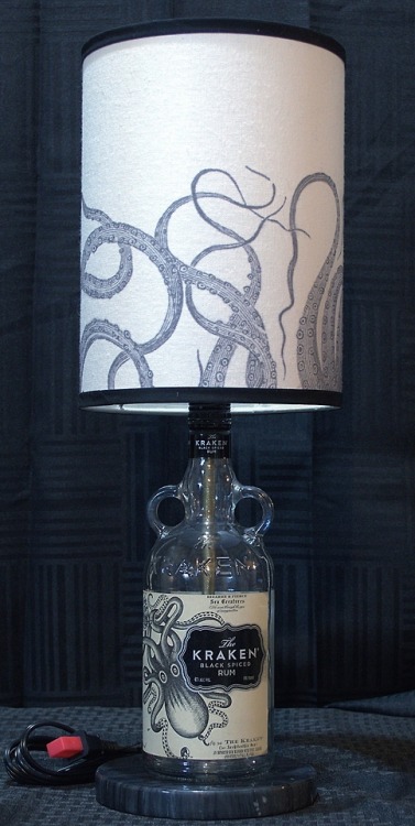 nauticalfoxlight: finally finished my Kraken Rum lamp.$250, Shady Fox Lamps.find me on facebook, twi