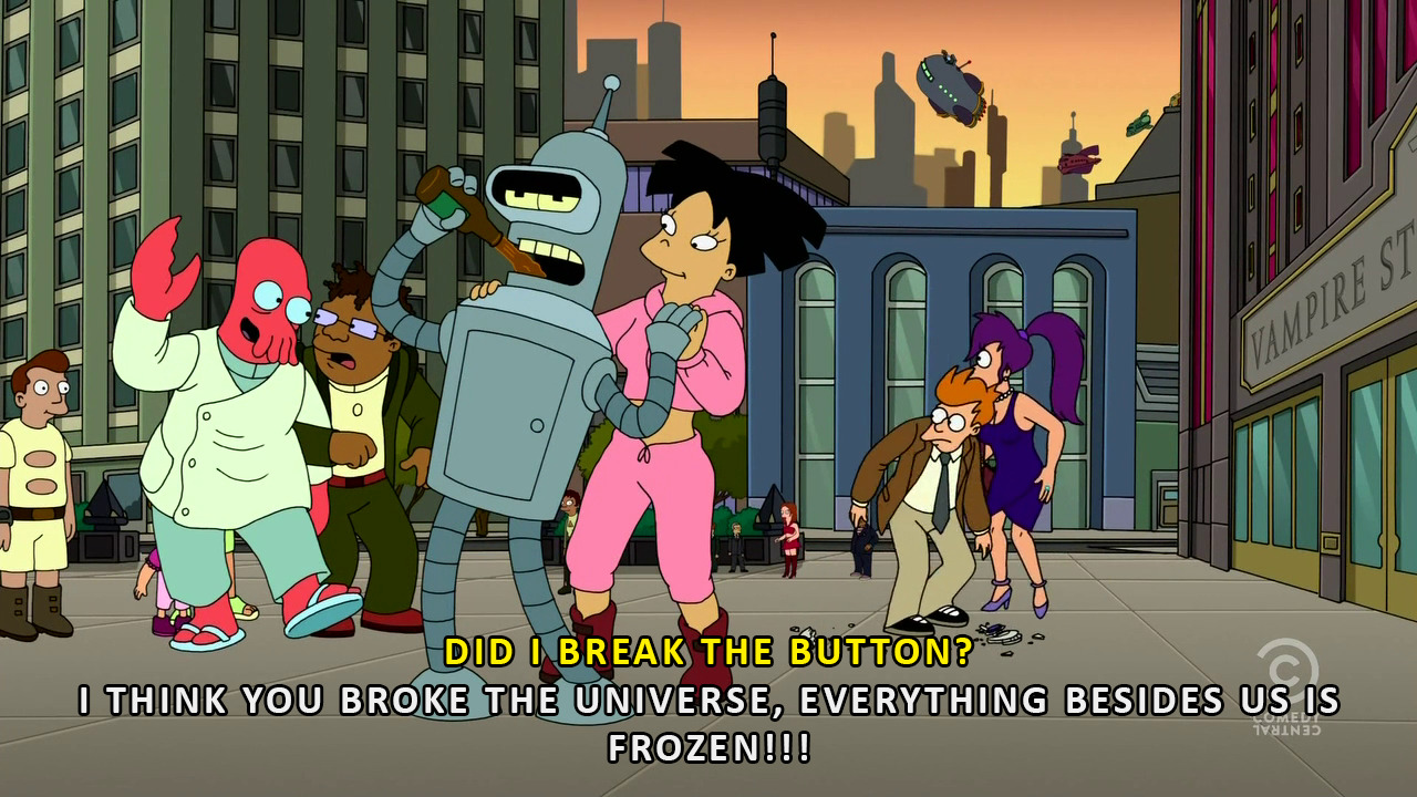 vampirefreakism:  luminoxxie:  haanigram:       THE LAST EPISODE OF FUTURAMA 1999