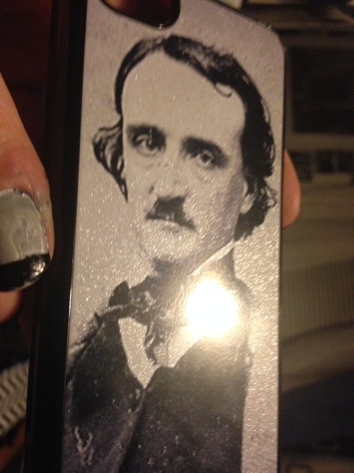 masteredgarallanpoe:  Most of you know about the Edgar Allan Poe phone case I got today. I opened the package and put it on and thought, yes, this is quite lovely.  When I tilted it, I noticed… IT’S  COATED  IN GLITTER  FABULOUS FOREVERMORE. 