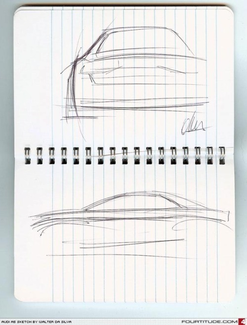 Walter da Silva, drawing the Audi 5, done during dinner, 2007Talk about a great experience. Audi hel