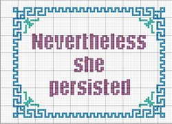 snitchesstitches: Free pattern!When I’m angry, I craft. Anyone is welcome to print this off and make it their own. Blue for the jacket Senator Warren was wearing last night when she was shut down. Feel free to share, but please credit me!  