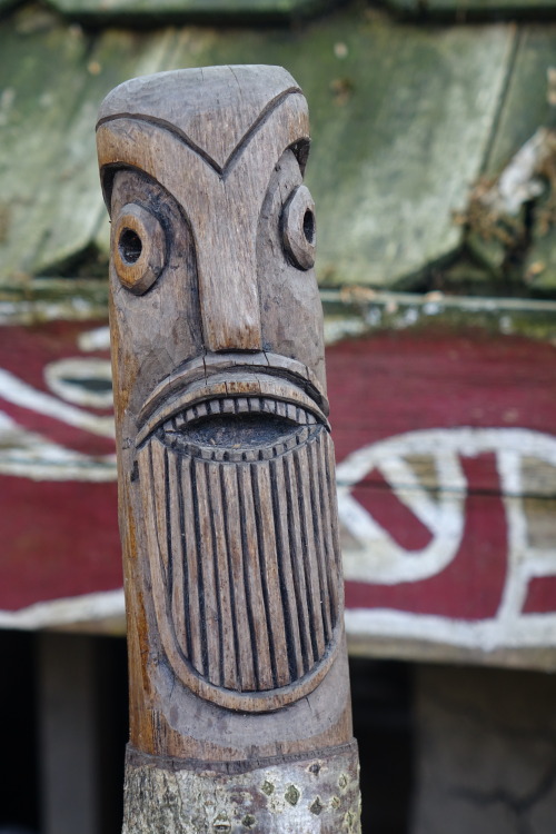 Viking totemic figureheads at the Yorkshire Museum of Farming, York. Photo Set 3