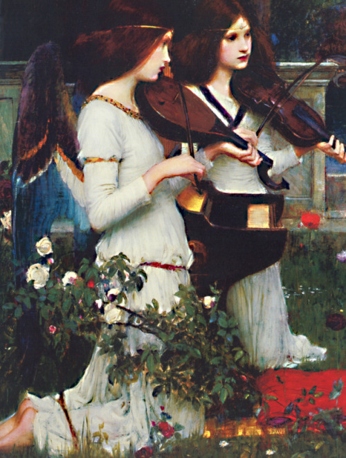 detailsofpaintings:John William Waterhouse, Saint Cecilia (detail)1895