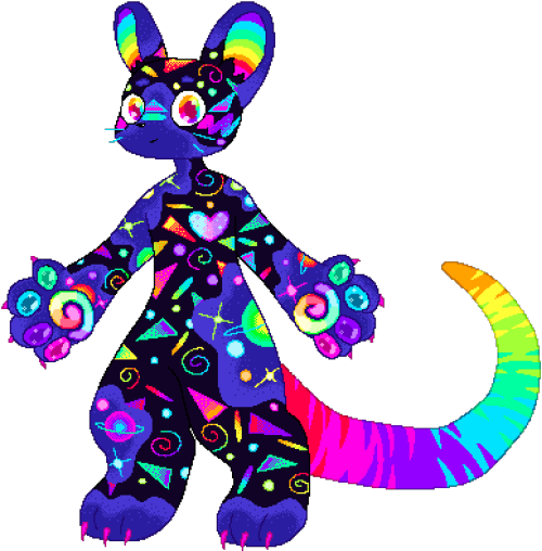 coolporygons-art:made a character based off of bowling alley carpet :>