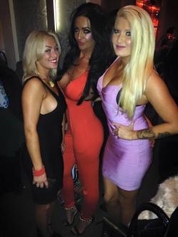 chavs-whores-sluts-slags:3 sluts out clubbing