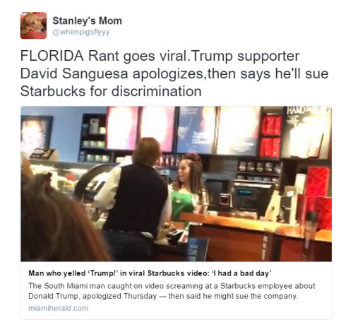 reverseracism:  williamhandler: Republicans are literally the dumbest people I’ve ever met.  If they refuse take video? You think the barista cares that much? How embarrassing. These people are so stupid.