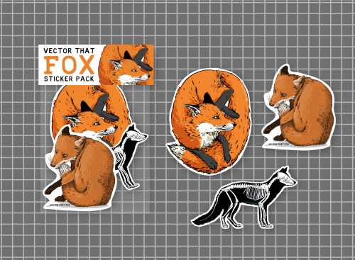 New and improved sticker pack of 3 fox designs. Available now to impress your own little canines wit
