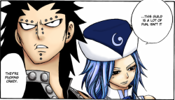 ironscalesandstuds:   Fairy Tail Gajeel and Juvia || Lady-Twi 