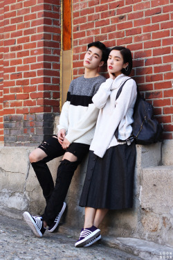 koreanmalemodels:Jang Jinsung and Park Dasom for streetfashion (cr: LOOKSOOK)