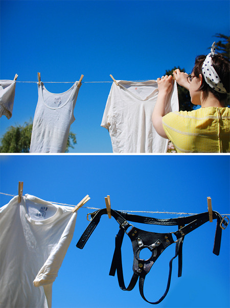 condomdepot:  Like our sister site spicy-gear says, “Keep your dirty stuff clean!”Love this photo series.  