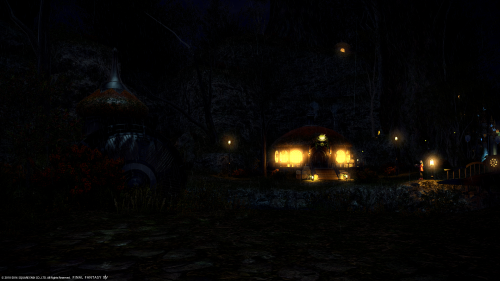 Continuing from my last post, here’s Old Gridania at night with my shader’s settings.