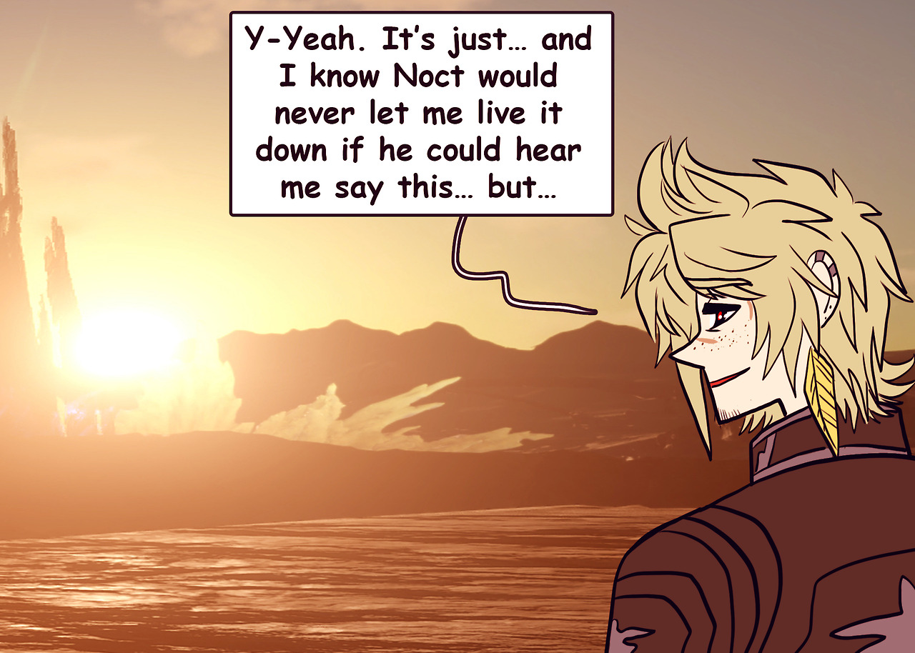 destiny-islanders:  Prompto Week | Day 5 - SunriseDay 1 Inktober Doodle | Day 1 Comic