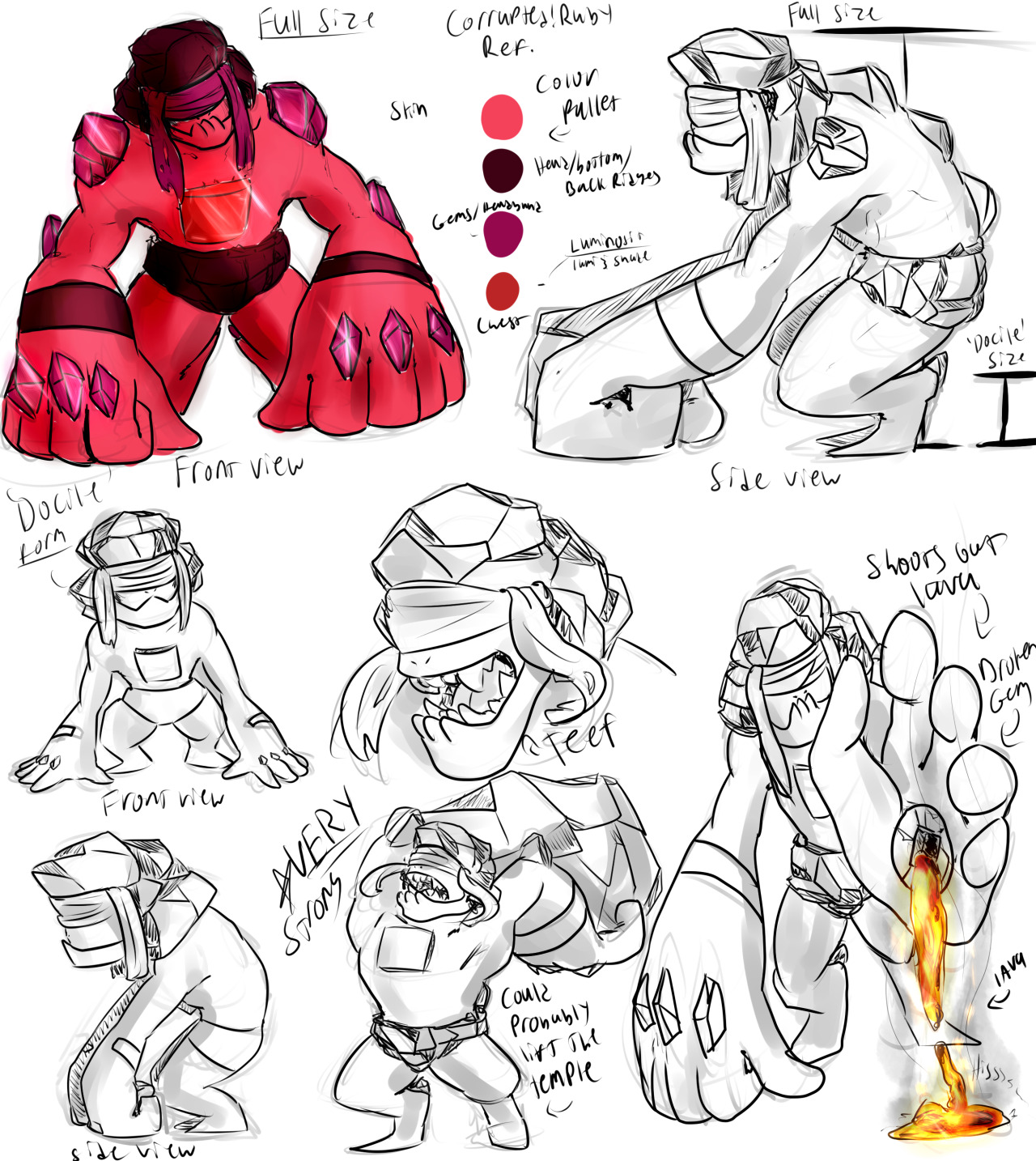 Corrupted!Ruby concept sheet!Since corrupted gems seem to excreate some weird stuff,