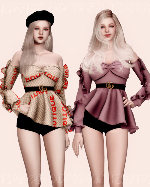 [RIMINGS] GUCCI Ruffle Blouse & Short Pants- DRESS- NEW MESH- ALL LODs- NORMAL MAP- SPECULAR MAP