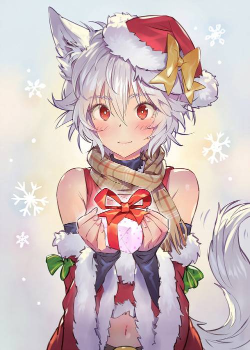 rarts: Merry Christmas! Wolf girl Inubashiri Momiji: Touhou Project digital drawing [Artist: Matsuda