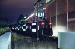 Doubledeckertrains:  Very Late Night Shot Of A T-Set At Miranda In The Sutherland