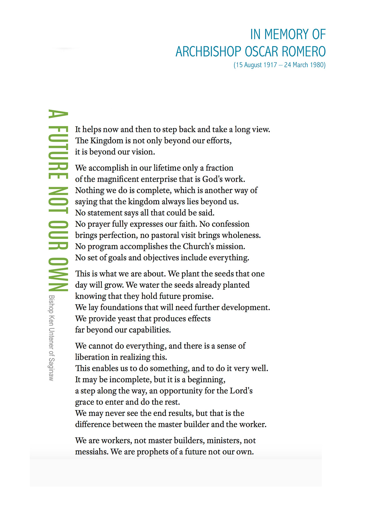 A-MUSED - REMEMBERING OSCAR ROMERO Today, March 24th marks...