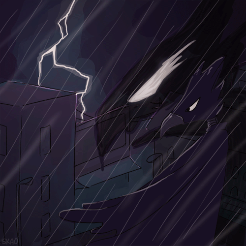 (still/animated versions) wanted to play around with this rain effect! what better subject than this