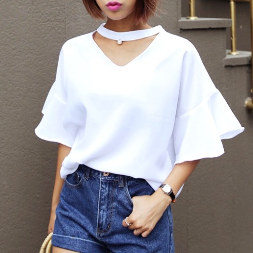 PEARL CHOKER BLOUSE  Discount Code : kfashionotes for 10% OFF @shoptokyoblue