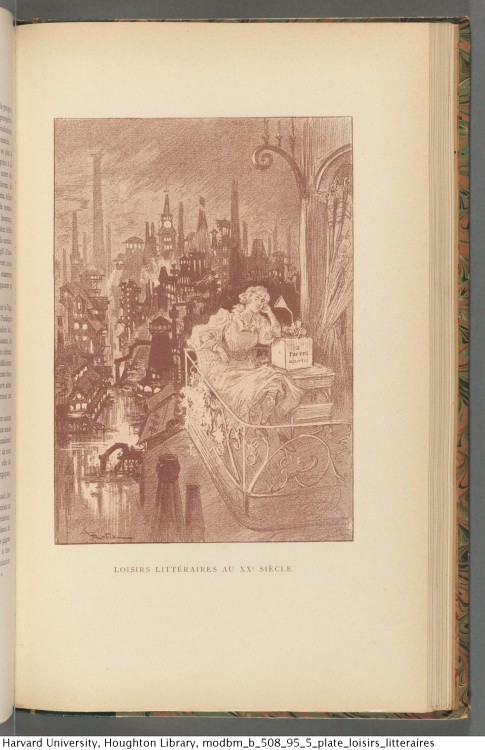 Two 19th century depictions of a post-print future, in which books have been replaced by a system wh
