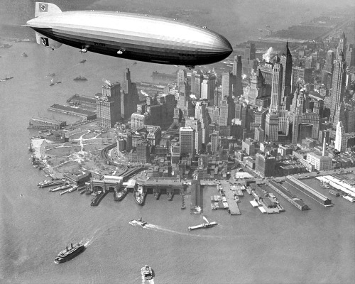 May 6, 1937, the German airship Hindenburg flew over Manhattan and then went on to attempt to dock a