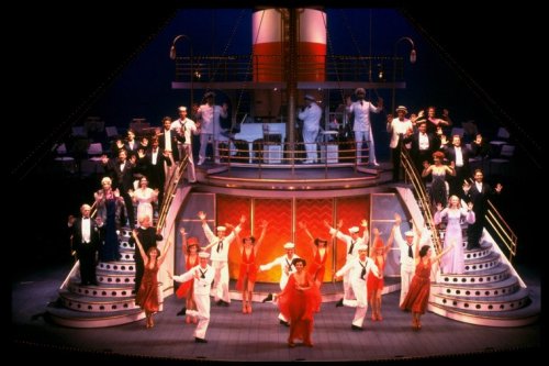 Leslie Uggams leading the company in Blow Gabriel Blow in Cole Porters Anything Goes, 1980&