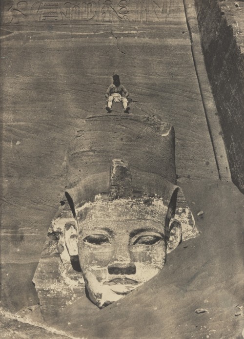 antronaut:  Maxime Du Camp - Abu Simbel, Western Colossus of the Temple of Ra (1850) 