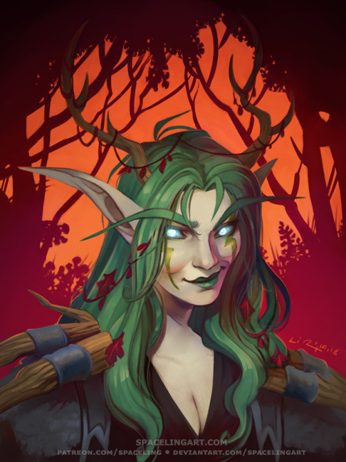 spacelingart:SyredrisA painted portrait of one of my (many) night elves :)__________________________