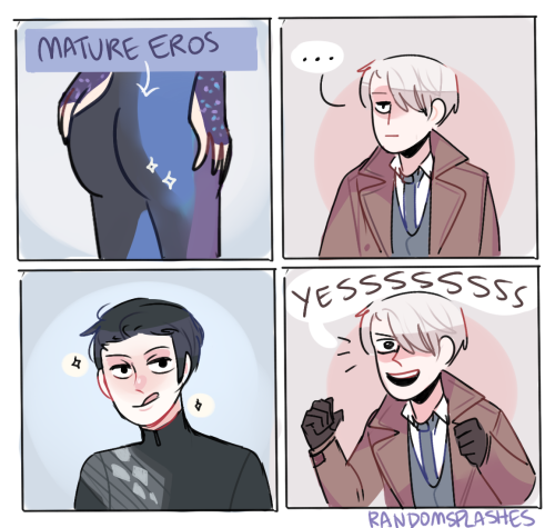 randomsplashes:  headcanon: victor’s reaction when he saw the superior eros (yuuri) ( ಠ◡ಠ ) 