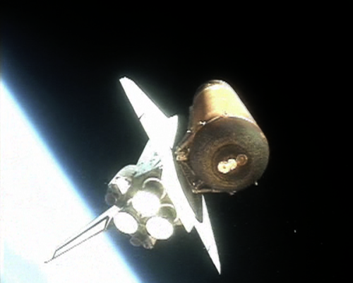 Discovery after SRB separation, STS-121