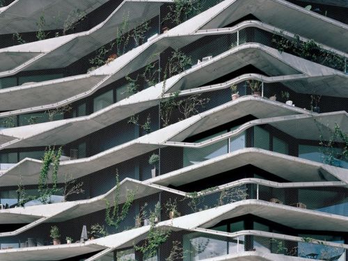 enochliew:  Green Residential Garden Tower by Buchner BründlerThe tower not only opens up on all sides to afford views but also brings the natural landscape and its qualities of living directly into the architecture by means of the vertical plantings.