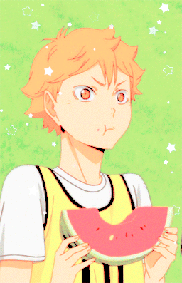 hiramaruu:  Hinata eating watermelon  ♥   