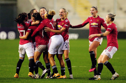 Ella Toone of Manchester United celebrates after scoring a goal during the Barclays FA Women&rsq