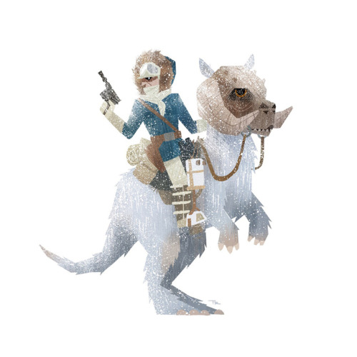 Han on Tauntaun on Hoth at CTN #starwars #hansolo #tauntaun #hoth #illustration #art #ctn