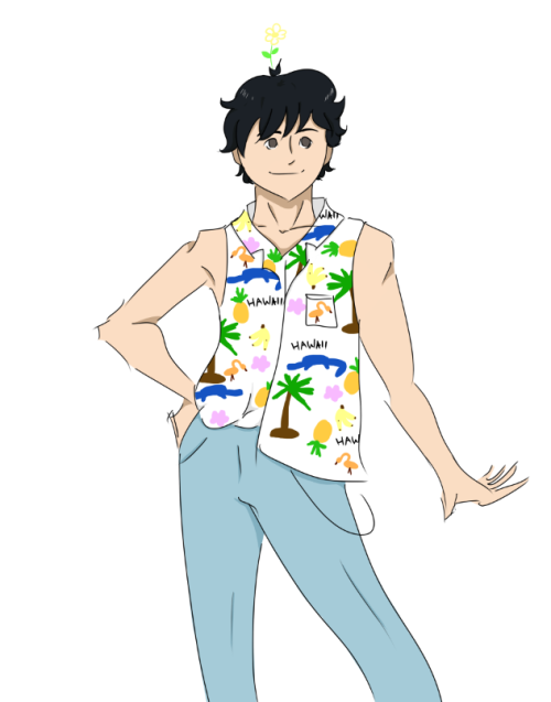 ive finally realized my life’s calling of drawing eiji okumura in the fruitiest outfits possib