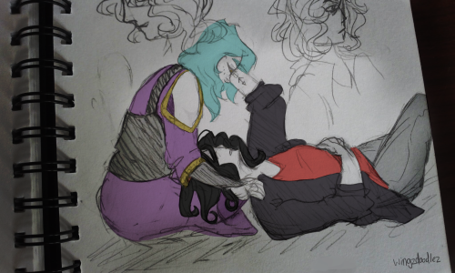 From My Old Sketchbook, I Added The Colors Digitally But Heres Some Soft Andrew/Iris Content.