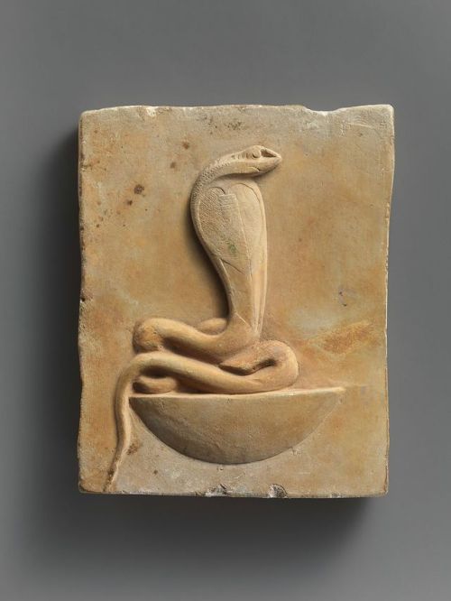 Relief Plaque of Cobra on a Neb Basket Small Late Period and Ptolemaic reliefs or sculptures that de