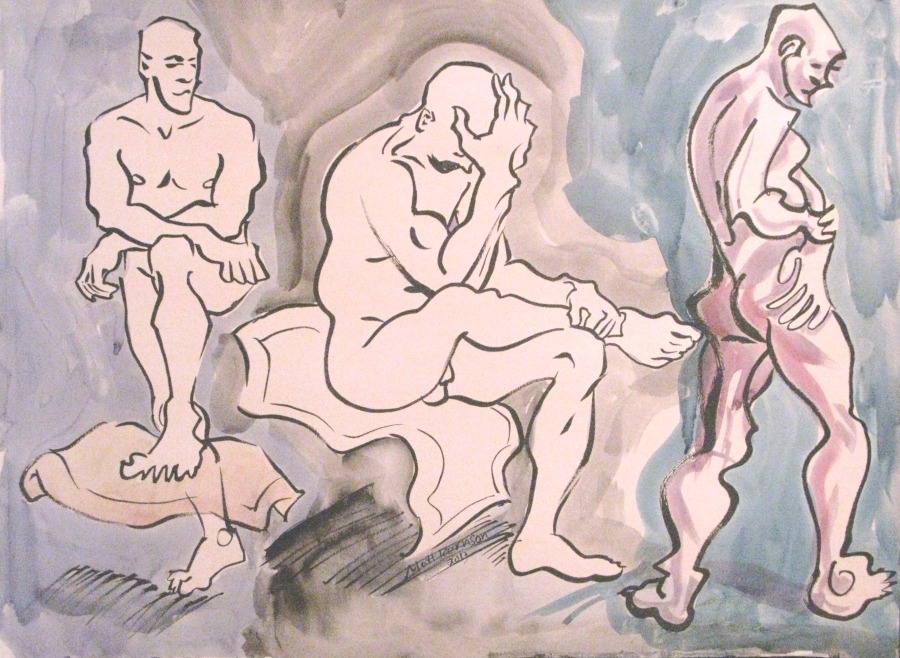 They might be Jeff.    18&quot;x24&quot; Ink and watercolor on paper Matt