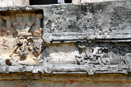 Temple of the Frescoes (Tulum, Mexico).In the back room of the ground floor are theremains of a mura