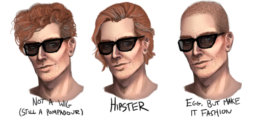 its-sixxers:Messing around with possible hairstyles + random facial hair for a post-Railroad ending 