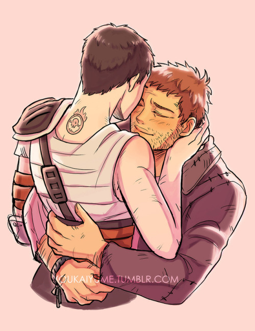 youkaiyume:Missed these two. This one is for @lurkinghistoric who loves Max/Furiosa fluffy cuddles a