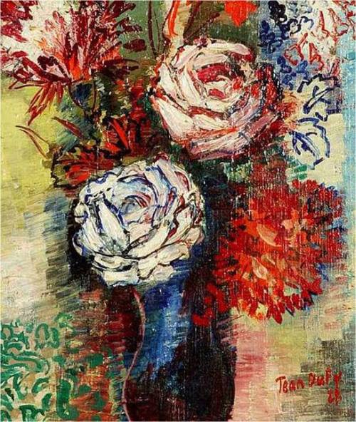 Bouquet of Roses and Carnations     -    Jean Dufy ,1928French, 1888-1964Oil on canvas,  