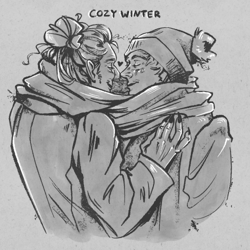 lilianriekeart:#Artober Day 6 - “Cozy Winter”Crowley’s too cool for a hat but who says he needs one 