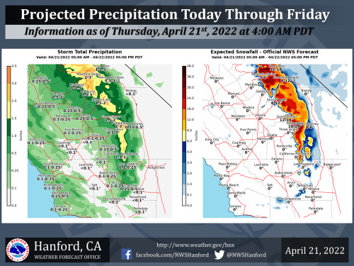 Big Snow! Winter Weather Warnings in NorCal, Rain for SoCalApr. 21, 2022I have gathered the best inf