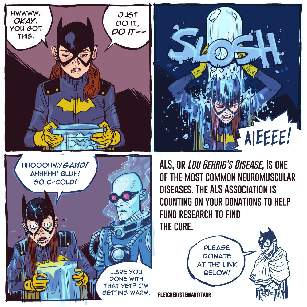 batgirlofburnside:
“ DONATE TODAY AT www.alsa.org
All three of us were called out to do the ALS Ice Bucket Challenge by Stella at Batgirl To Oracle. Since we all live in different countries we figured we’d try something different and get Batgirl to...