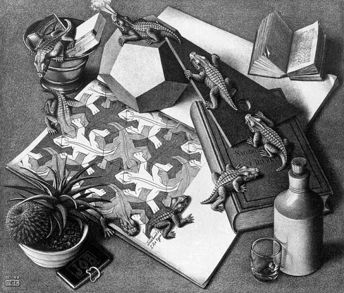 an-art-gallery:  M.C. Escher(1898-1972) Maurits Cornelis Escher (17 June 1898 – 27 March 1972), usually referred to as M. C. Escher, was a Dutch graphic artist. He is known for his often mathematically inspired woodcuts, lithographs, and mezzotints.