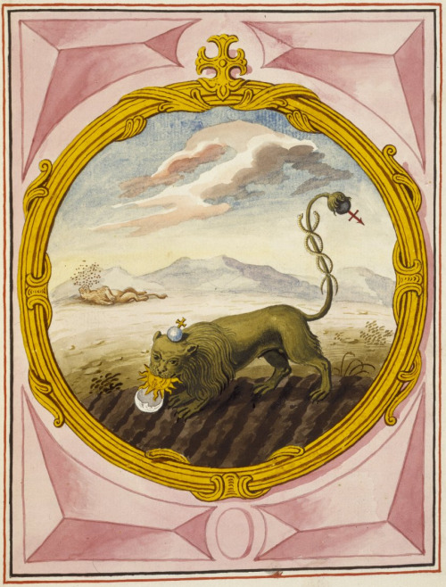 decadentiacoprofaga: Love this emblem, so I’m uploading it with extra details. Alchemical Lion